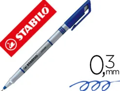 Stylo-feutre stabilo sensor pointe fine gainée métal amortisseur 1200m écriture tracé 0.3mm coloris bleu