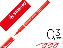Stylo-feutre stabilo sensor pointe fine gainée métal amortisseur 1200m écriture tracé 0.3mm coloris rouge