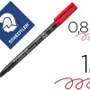 Stylo-feutre staedtler lumocolor permanent pointe moyenne multi-supports séchage immédiat résistant eau coloris rouge