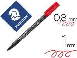 Stylo-feutre staedtler lumocolor permanent pointe moyenne multi-supports séchage immédiat résistant eau coloris rouge