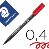 Stylo-feutre staedtler lumocolor permanent pointe extra fine multi-supports séchage immédiat résistant eau coloris rouge