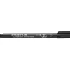 Stylo-feutre staedtler lumocolor permanent pointe fine 0.6mm multi-supports séchage immédiat résistant eau coloris noir
