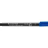 Stylo-feutre staedtler lumocolor permanent pointe fine 0.6mm multi-supports séchage immédiat résistant eau coloris bleu