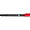 Stylo-feutre staedtler lumocolor permanent pointe fine 0.6mm multi-supports séchage immédiat résistant eau coloris rouge