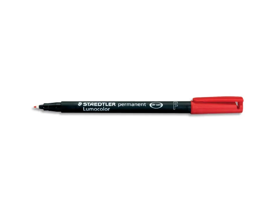 Stylo-feutre staedtler lumocolor permanent pointe fine 0.6mm multi-supports séchage immédiat résistant eau coloris rouge