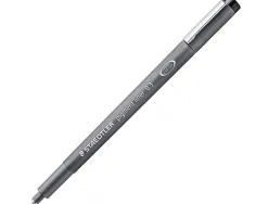 Stylo-feutre staedtler pigment liner technique trait 0.3mm encre noire infalsifiable pointe calibrée baguée métal