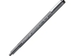 Stylo-feutre staedtler pigment liner technique trait 0.1mm encre noire infalsifiable pointe calibrée baguée métal