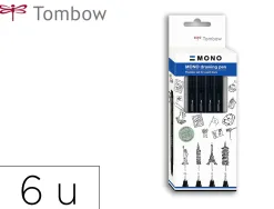 Stylo-feutre tombow mono drawing pen set fine 4 pieces 005 01 03 05 coloris noir