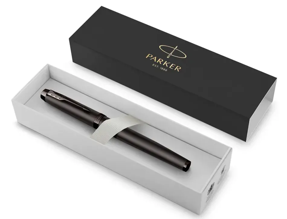 Stylo-plume parker im monochrome noir pointe moyenne encre bleu etui cadeau