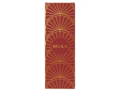 Stylo-plume belius soiree aluminium details et attributs or encre bleue coloris bordeaux dans coffret cadeau