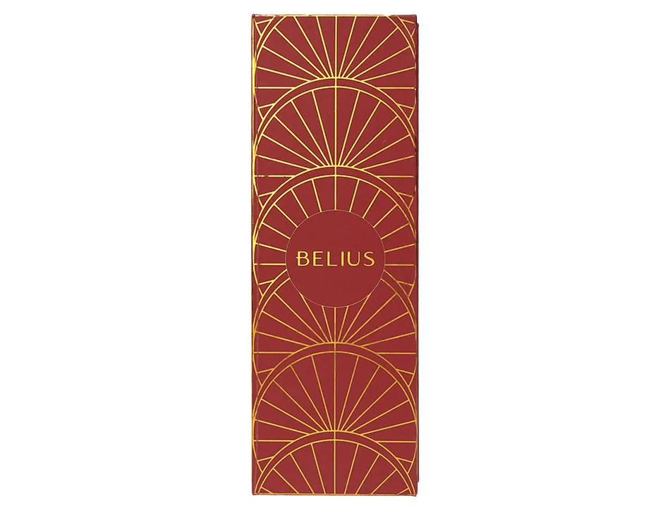 Stylo-plume belius soiree aluminium details et attributs or encre bleue coloris bordeaux dans coffret cadeau