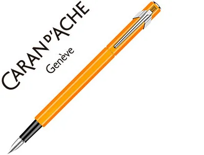 Stylo-plume caran d'ache 840 pop line corps aluminium plume moyenne coloris orange étui