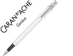 Stylo-plume caran d'ache 840 pop line corps aluminium plume moyenne coloris blanc étui