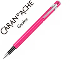 Stylo-plume caran d'ache 840 pop line corps aluminium plume moyenne coloris fuchsia étui