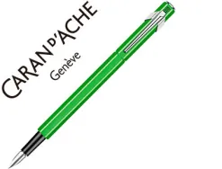 Stylo-plume caran d'ache 840 pop line corps aluminium plume moyenne coloris vert lime étui