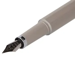 Stylo-plume et etui en simili cuir belius space b monochrome sans agrafe encre bleue coloris gris dans coffret cadeau