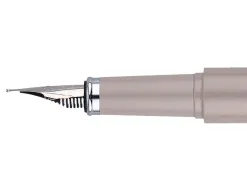 Stylo-plume et etui en simili cuir belius space b monochrome sans agrafe encre bleue coloris gris dans coffret cadeau