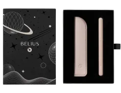 Stylo-plume et etui en simili cuir belius space b monochrome sans agrafe encre bleue coloris gris dans coffret cadeau