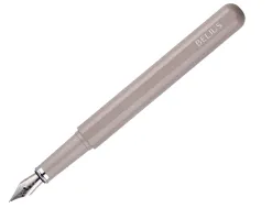 Stylo-plume et etui en simili cuir belius space b monochrome sans agrafe encre bleue coloris gris dans coffret cadeau