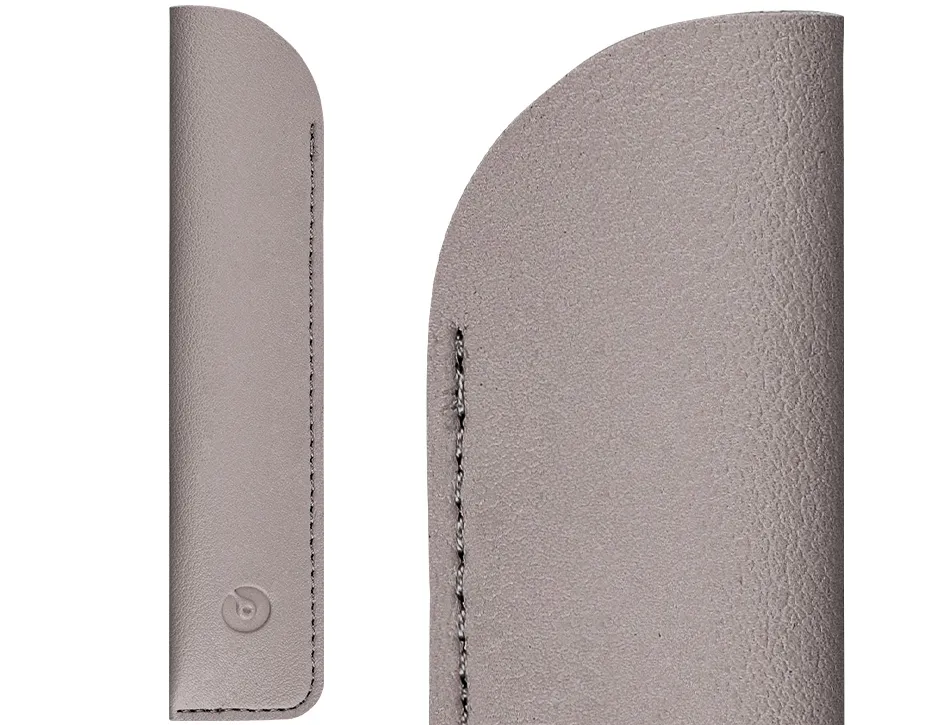 Stylo-plume et etui en simili cuir belius space b monochrome sans agrafe encre bleue coloris gris dans coffret cadeau