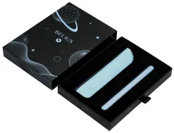 Stylo-plume et etui en simili cuir belius space b monochrome sans agrafe encre bleue coloris bleu dans coffret cadeau