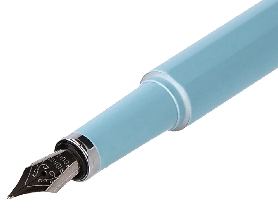 Stylo-plume et etui en simili cuir belius space b monochrome sans agrafe encre bleue coloris bleu dans coffret cadeau