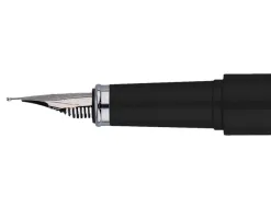 Stylo-plume et etui en simili cuir belius space b monochrome sans agrafe encre bleue coloris noir dans coffret cadeau