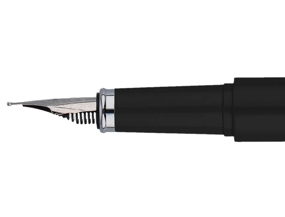 Stylo-plume et etui en simili cuir belius space b monochrome sans agrafe encre bleue coloris noir dans coffret cadeau