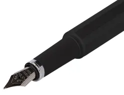 Stylo-plume et etui en simili cuir belius space b monochrome sans agrafe encre bleue coloris noir dans coffret cadeau