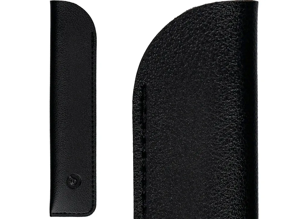 Stylo-plume et etui en simili cuir belius space b monochrome sans agrafe encre bleue coloris noir dans coffret cadeau