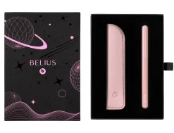 Stylo-plume et etui en simili cuir belius space b monochrome sans agrafe encre bleue coloris rose dans coffret cadeau