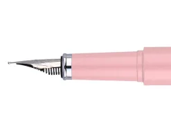 Stylo-plume et etui en simili cuir belius space b monochrome sans agrafe encre bleue coloris rose dans coffret cadeau