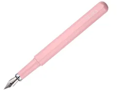 Stylo-plume et etui en simili cuir belius space b monochrome sans agrafe encre bleue coloris rose dans coffret cadeau