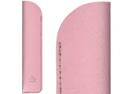 Stylo-plume et etui en simili cuir belius space b monochrome sans agrafe encre bleue coloris rose dans coffret cadeau