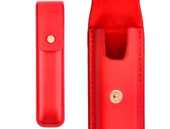 Stylo-plume et etui en simili cuir belius passion aluminium brosse attributs or encre bleue coloris rouge coffret cadeau