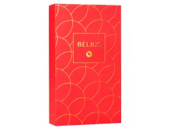 Stylo-plume et etui en simili cuir belius passion aluminium brosse attributs or encre bleue coloris rouge coffret cadeau