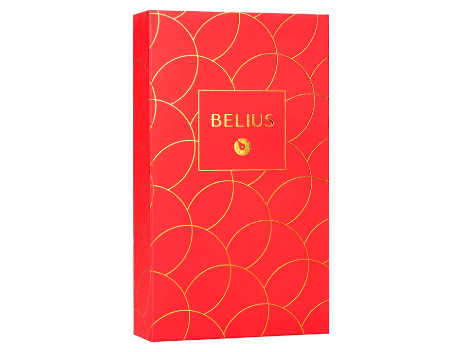 Stylo-plume et etui en simili cuir belius passion aluminium brosse attributs or encre bleue coloris rouge coffret cadeau