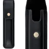 Stylo-plume et etui en simili cuir belius passion aluminium brosse attributs or encre bleue coloris noir coffret cadeau