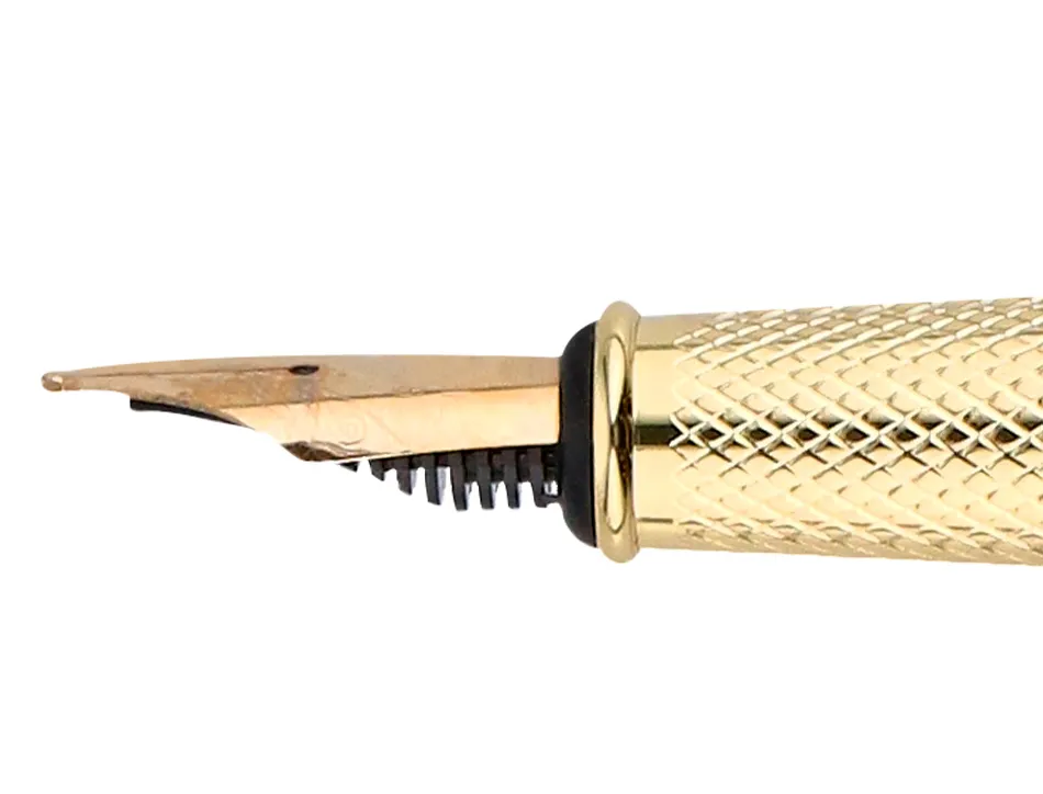 Stylo-plume et etui en simili cuir belius passion aluminium brosse attributs or encre bleue coloris noir coffret cadeau