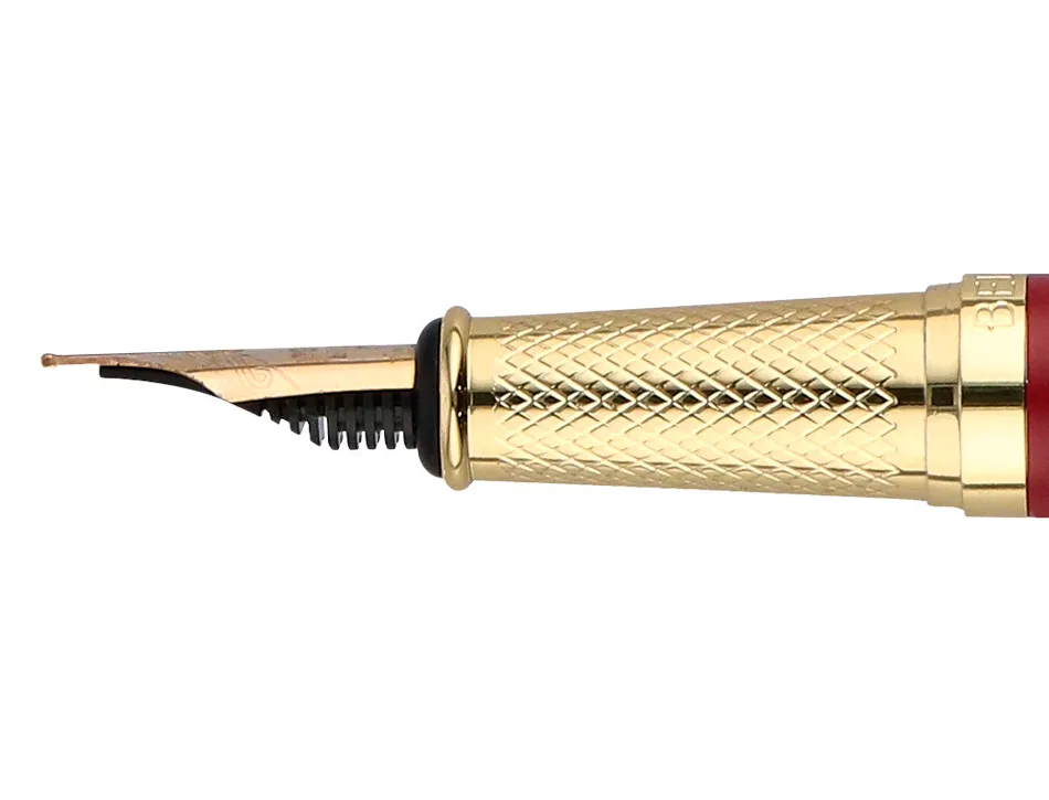 Stylo-plume et etui simili cuir belius soiree alum. details et attributs or encre bleue coloris bordeaux coffret cadeau