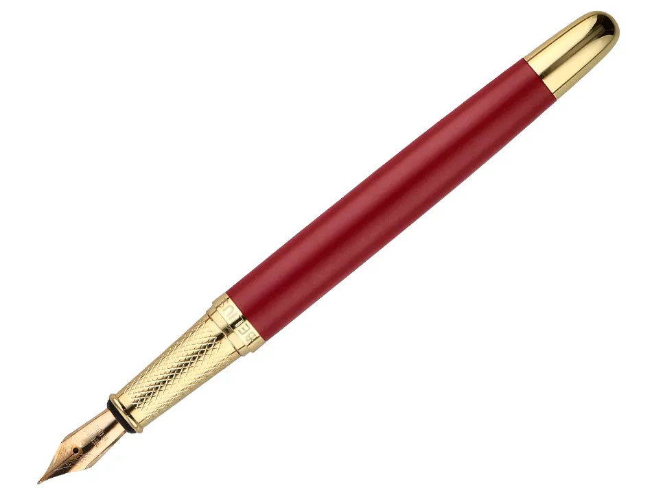 Stylo-plume et etui simili cuir belius soiree alum. details et attributs or encre bleue coloris bordeaux coffret cadeau