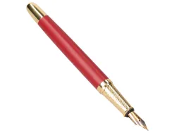 Stylo-plume et etui simili cuir belius soiree alum. details et attributs or encre bleue coloris bordeaux coffret cadeau