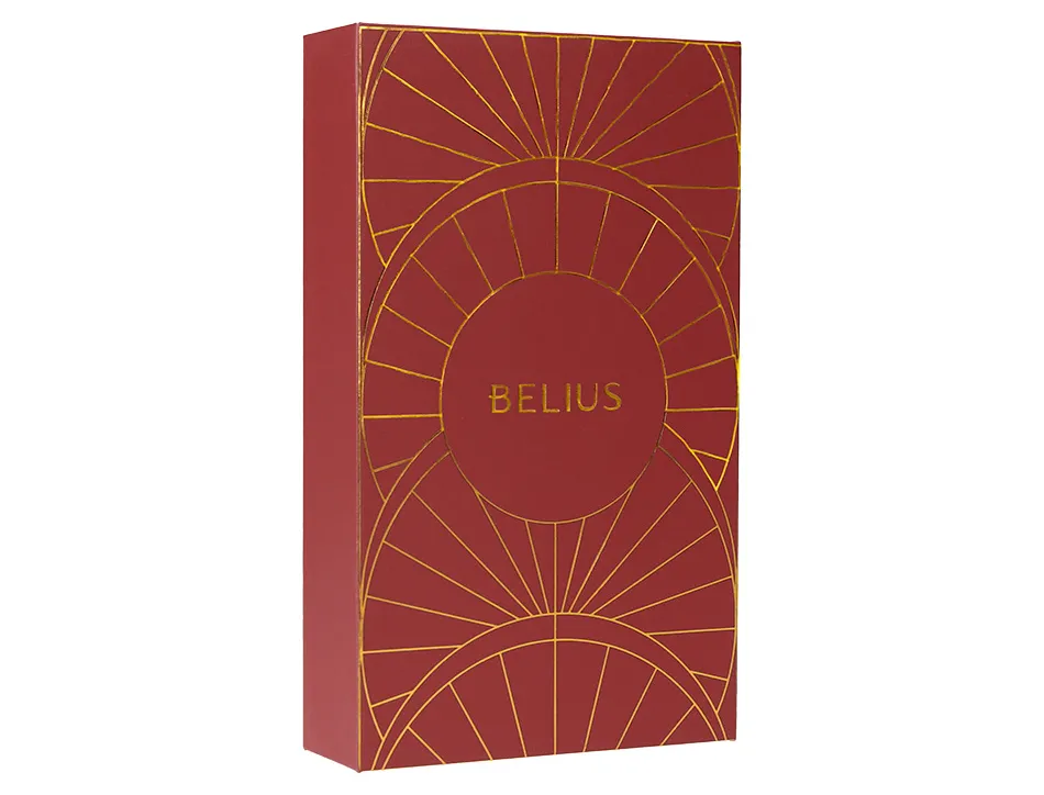 Stylo-plume et etui simili cuir belius soiree alum. details et attributs or encre bleue coloris bordeaux coffret cadeau
