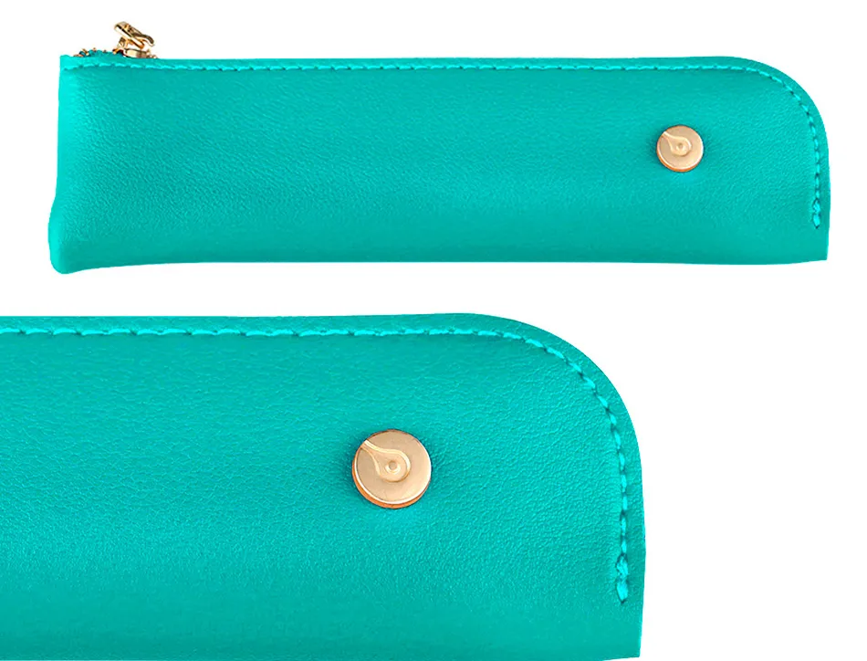 Stylo-plume et etui simili cuir belius soiree alum. details et attributs or encre bleue coloris turquoise coffret cadeau