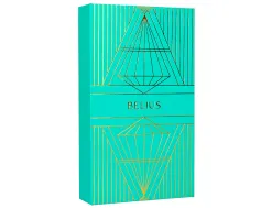 Stylo-plume et etui simili cuir belius soiree alum. details et attributs or encre bleue coloris turquoise coffret cadeau