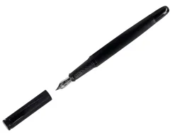 Stylo-plume et flacon d'encre belius origen aluminium brosse encre noire coloris noir dans coffret cadeau