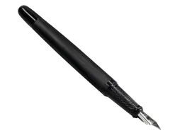 Stylo-plume et flacon d'encre belius origen aluminium brosse encre noire coloris noir dans coffret cadeau