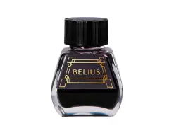 Stylo-plume et flacon d'encre belius origen aluminium brosse encre noire coloris noir dans coffret cadeau
