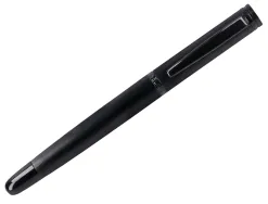 Stylo-plume et flacon d'encre belius origen aluminium brosse encre noire coloris noir dans coffret cadeau