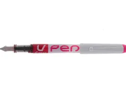 Stylo-plume pilot v pen jetable pointe moyenne régulateur débit encre liquide visible coloris rose